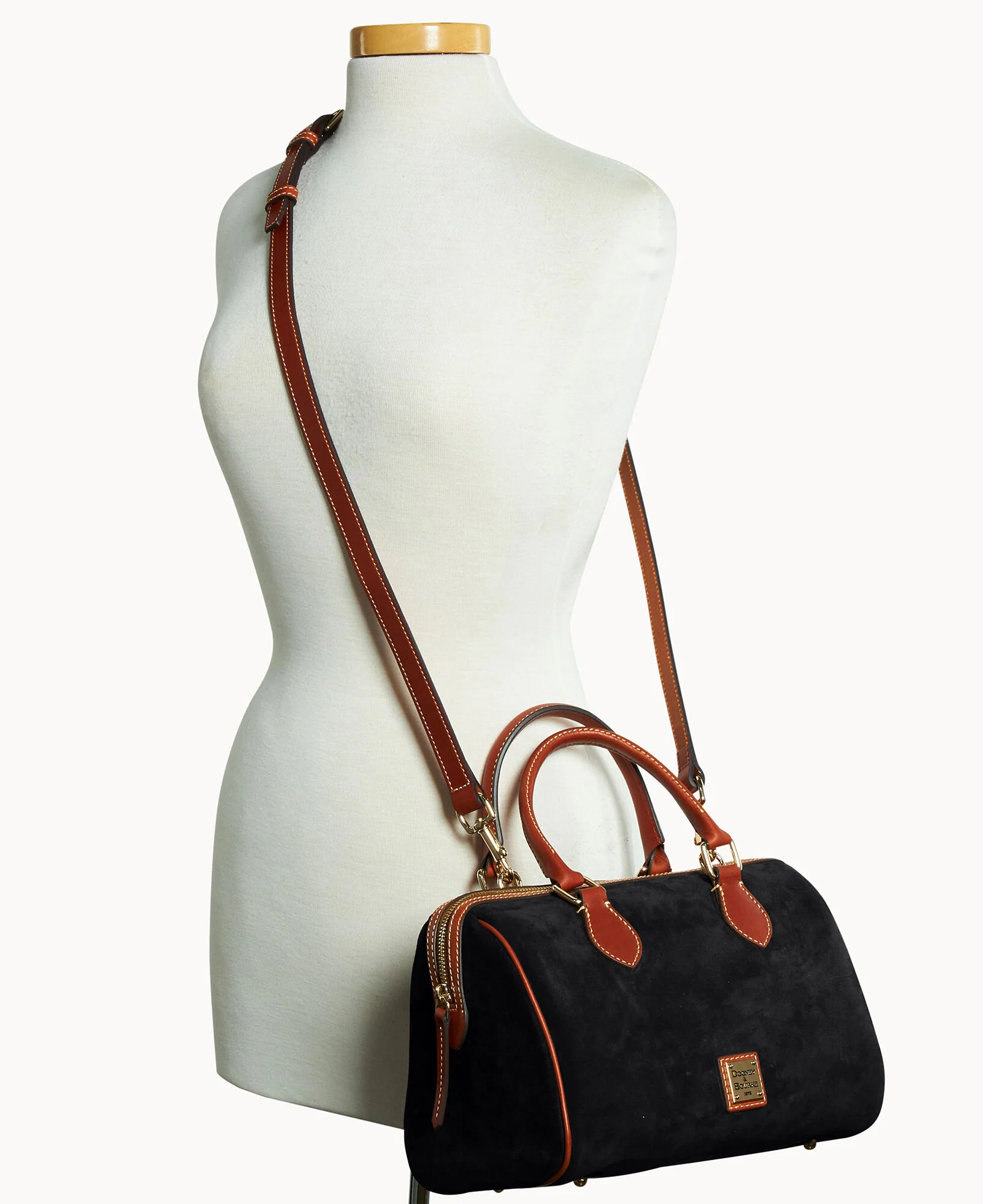 Suede Barrel Satchel - Image 12