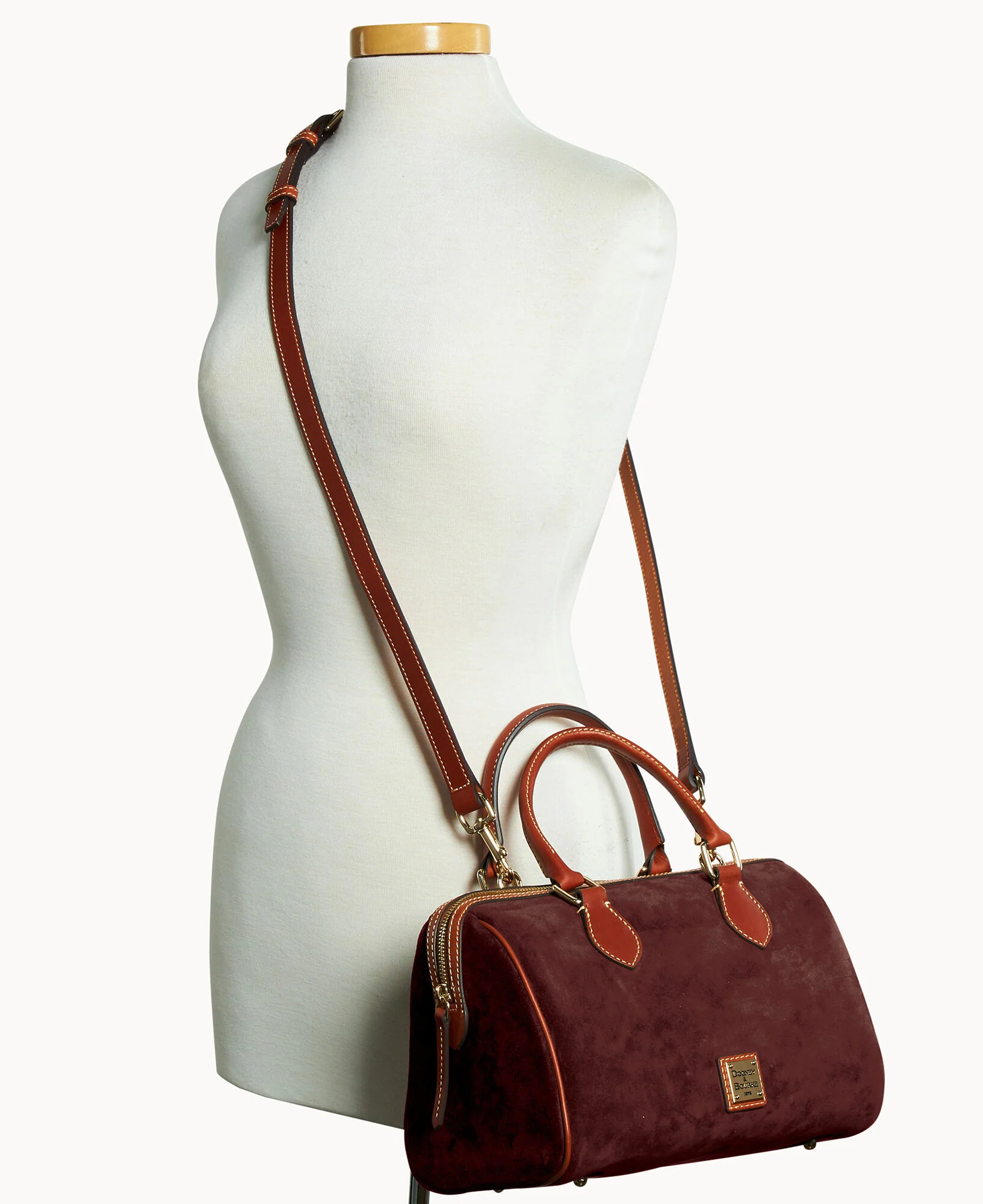 Suede Barrel Satchel - Image 24