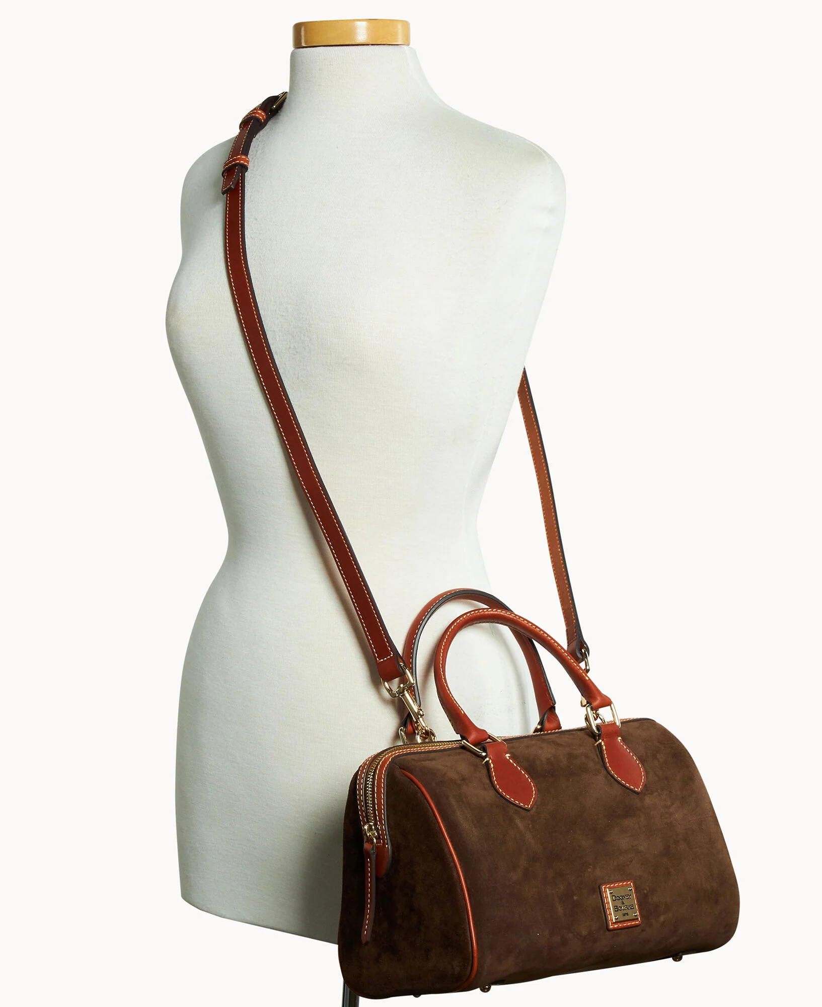 Suede Barrel Satchel - Image 4